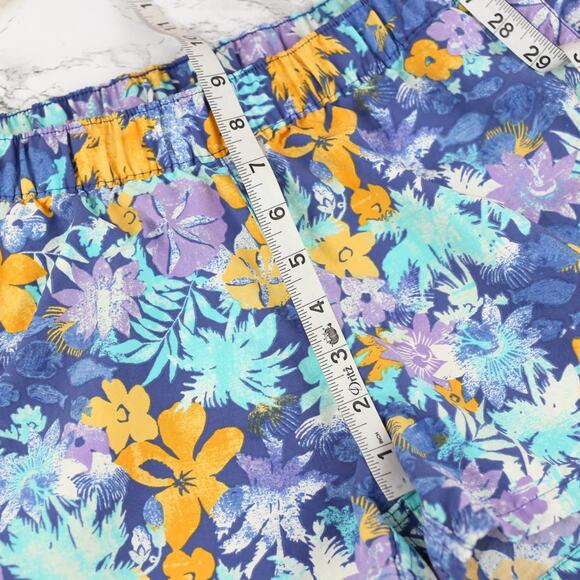 Patagonia Barely Baggies Shorts Blue Yellow Floral Hawaiian Print Size Medium - Picture 4 of 7